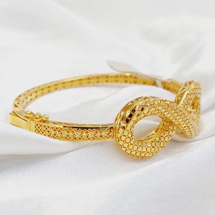 21K Gold Deluxe Infinite Bangle Bracelet by Saeed Jewelry - Image 3