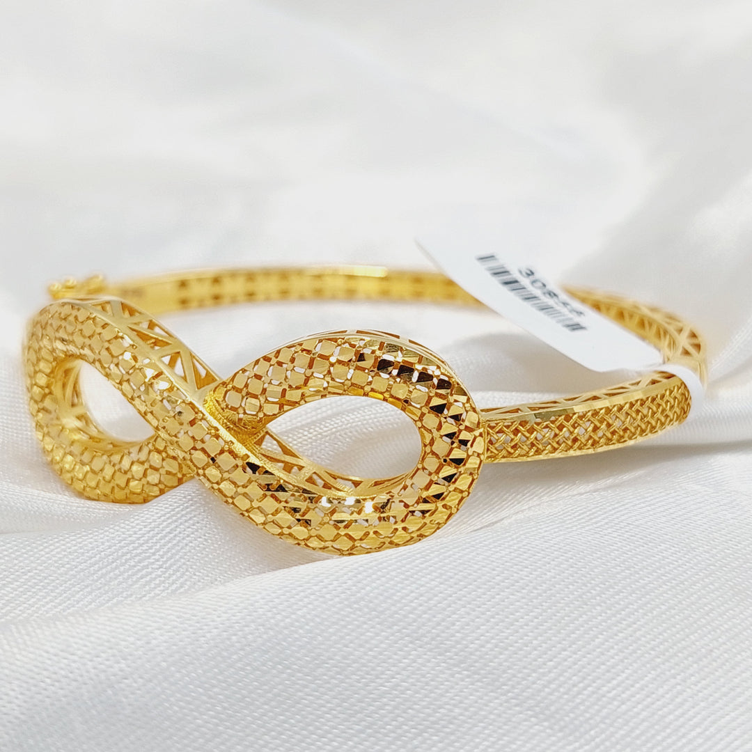 21K Gold Deluxe Infinite Bangle Bracelet by Saeed Jewelry - Image 4