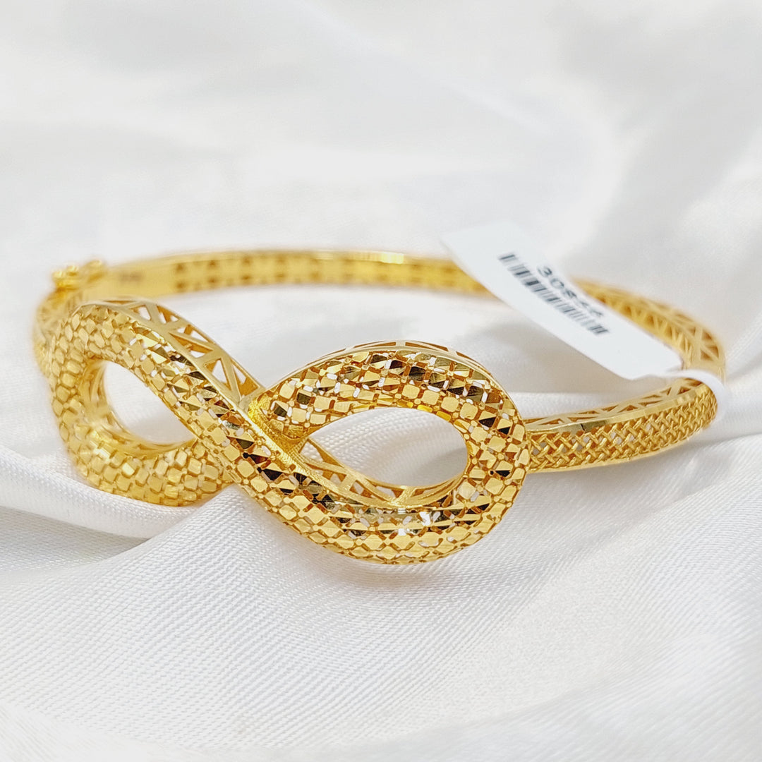 21K Gold Deluxe Infinite Bangle Bracelet by Saeed Jewelry - Image 5