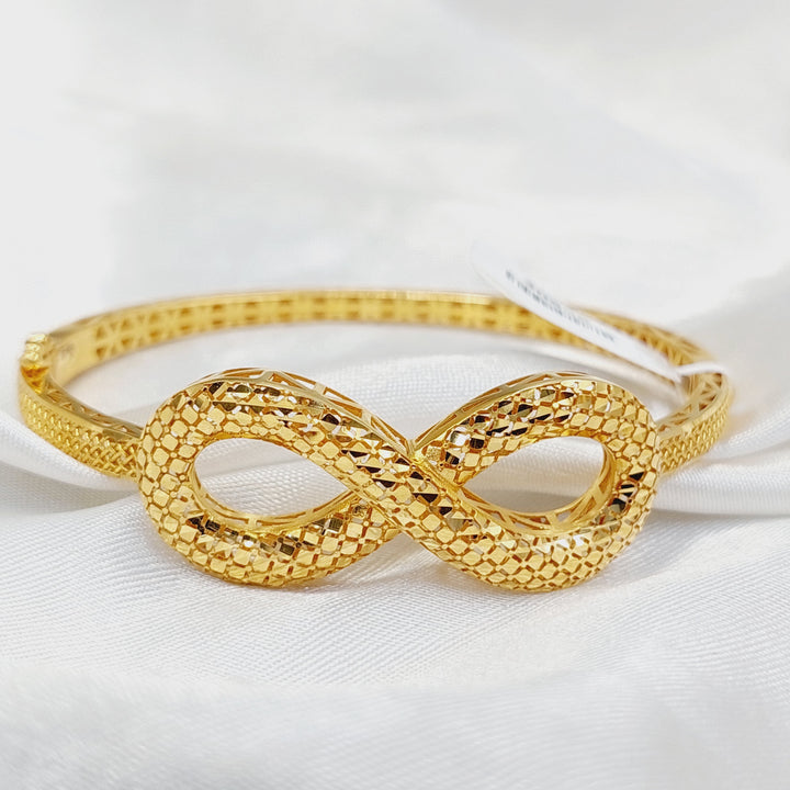 21K Gold Deluxe Infinite Bangle Bracelet by Saeed Jewelry - Image 1