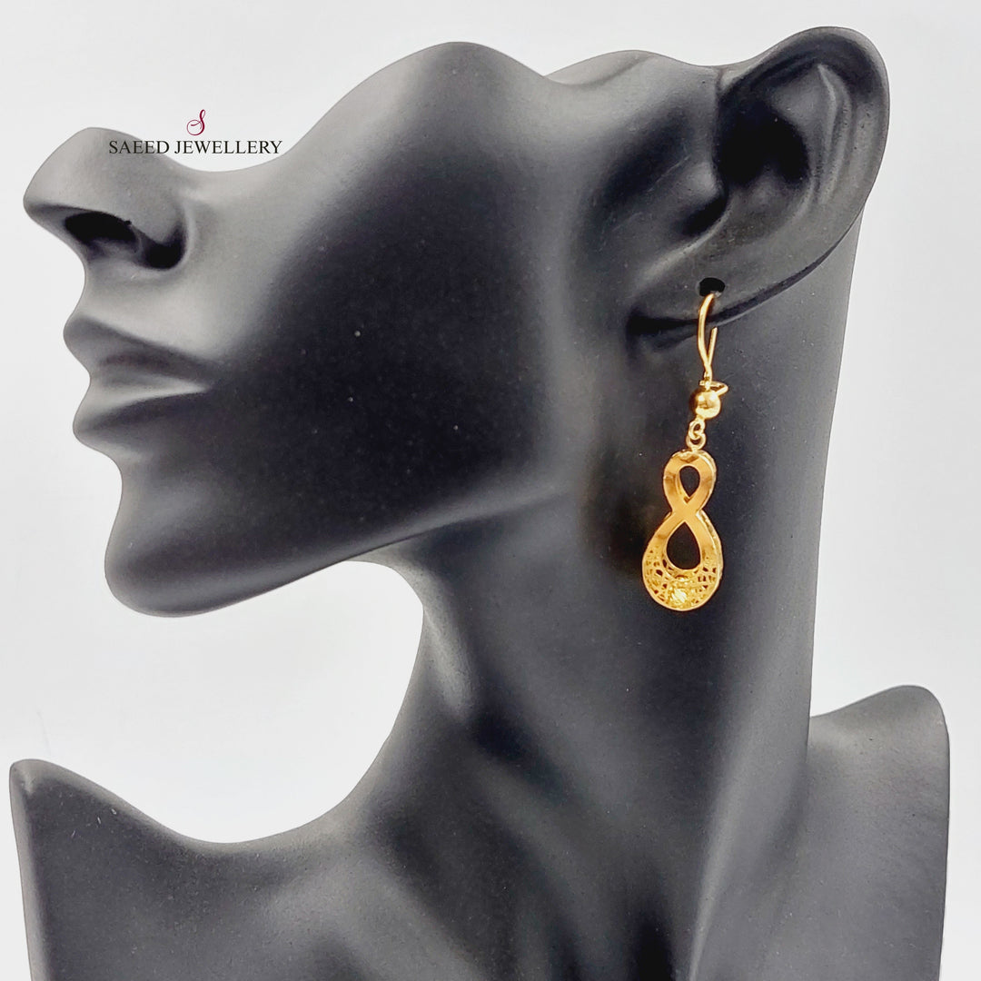 21K Gold Deluxe Infinite Earrings by Saeed Jewelry - Image 2