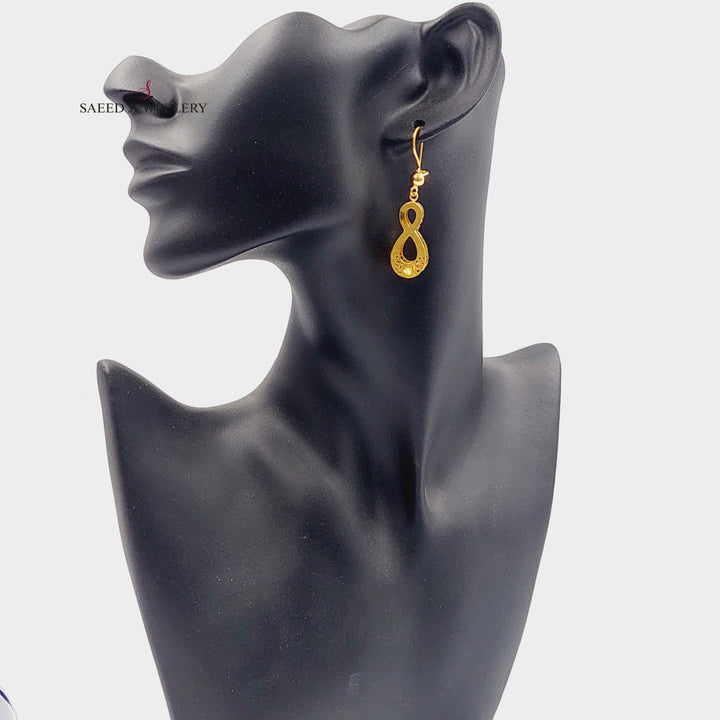 21K Gold Deluxe Infinite Earrings by Saeed Jewelry - Image 3