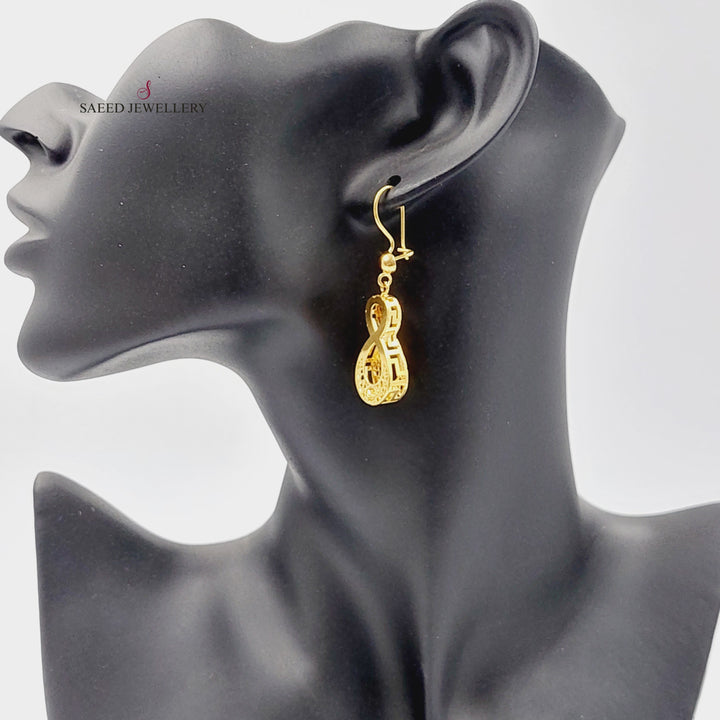 21K Gold Deluxe Infinite Earrings by Saeed Jewelry - Image 4