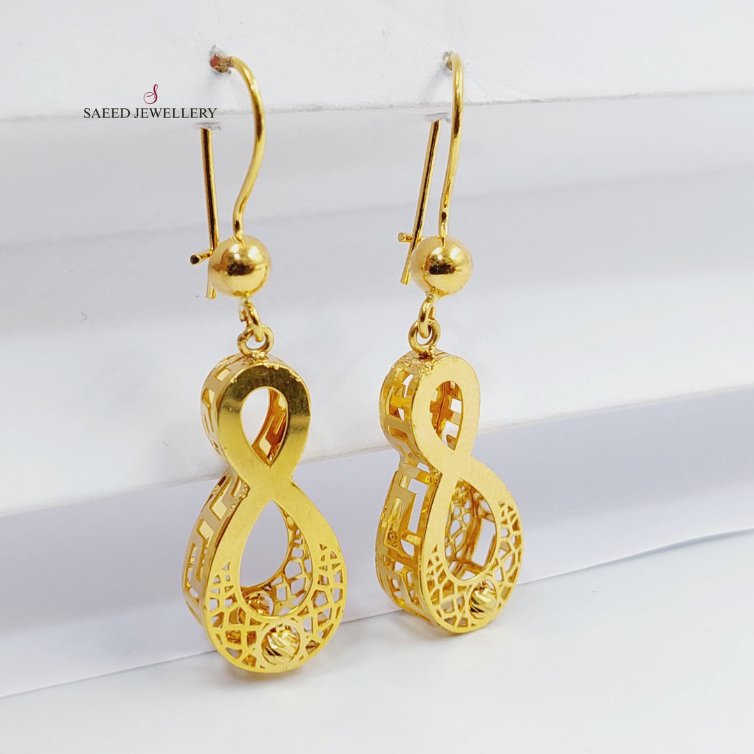 21K Gold Deluxe Infinite Earrings by Saeed Jewelry - Image 1