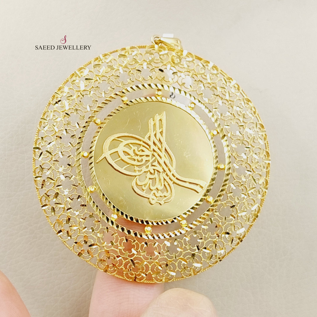 21K Gold Deluxe Islamic Pendant by Saeed Jewelry - Image 2