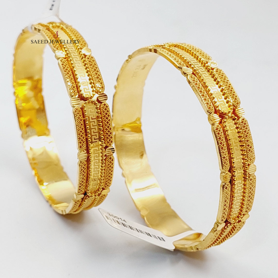 21K Gold Deluxe Kuwaiti Bangle by Saeed Jewelry - Image 2