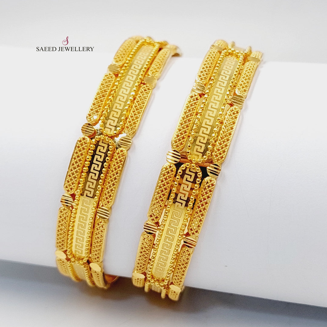 21K Gold Deluxe Kuwaiti Bangle by Saeed Jewelry - Image 5