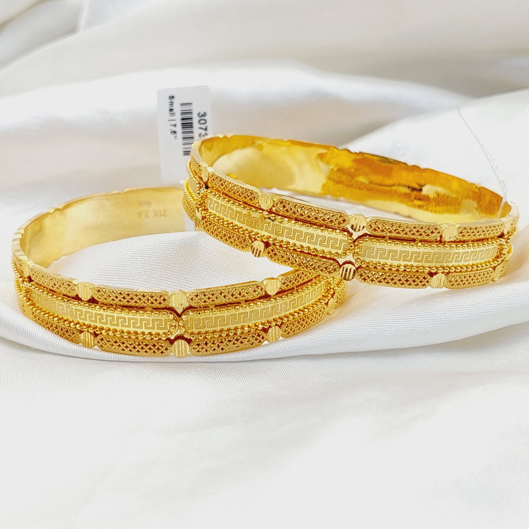 21K Gold Solid Deluxe Kuwaiti Bangle by Saeed Jewelry - Image 1