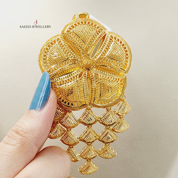 21K Gold Deluxe Kuwaiti Pendant by Saeed Jewelry - Image 2