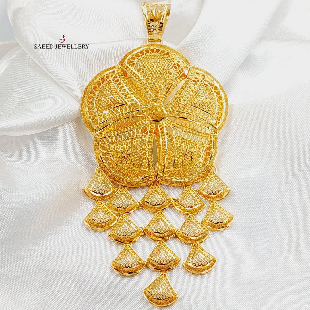 21K Gold Deluxe Kuwaiti Pendant by Saeed Jewelry - Image 1