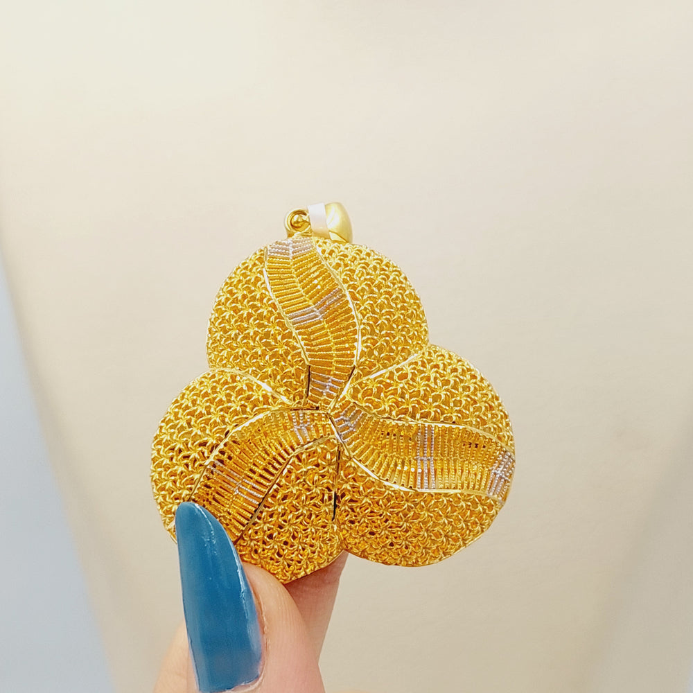 21K Gold Deluxe Kuwaiti Pendant by Saeed Jewelry - Image 2