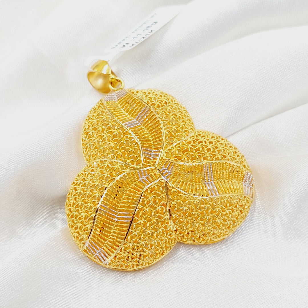 21K Gold Deluxe Kuwaiti Pendant by Saeed Jewelry - Image 3