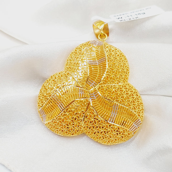 21K Gold Deluxe Kuwaiti Pendant by Saeed Jewelry - Image 5