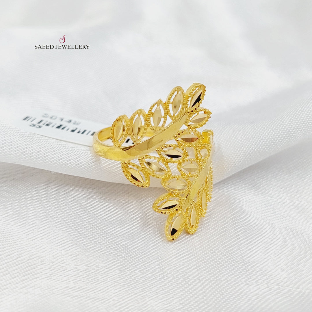 21K Gold Deluxe Leaf Ring by Saeed Jewelry - Image 1