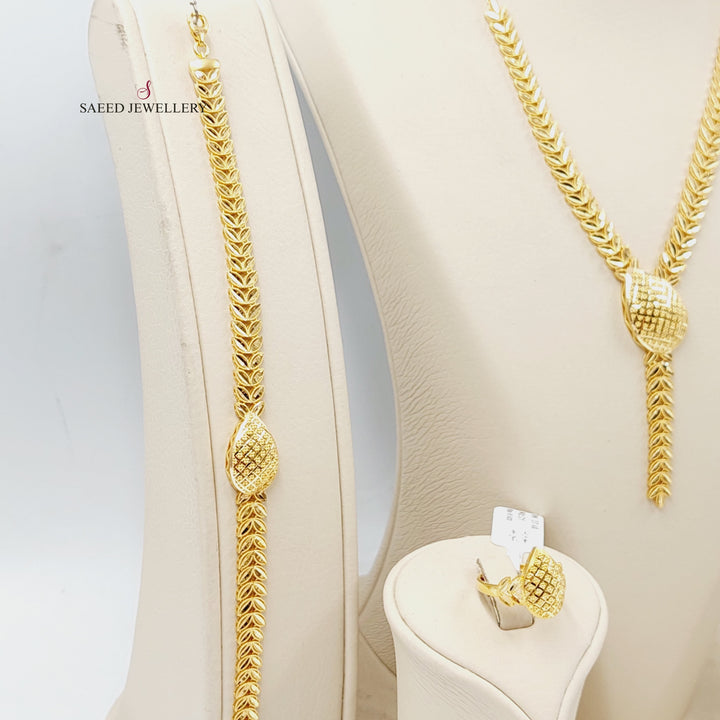 21K Gold Deluxe Leaf Set by Saeed Jewelry - Image 5