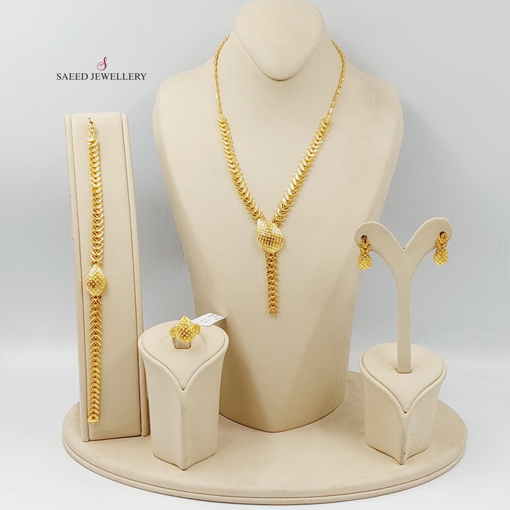 21K Gold Deluxe Leaf Set by Saeed Jewelry - Image 1