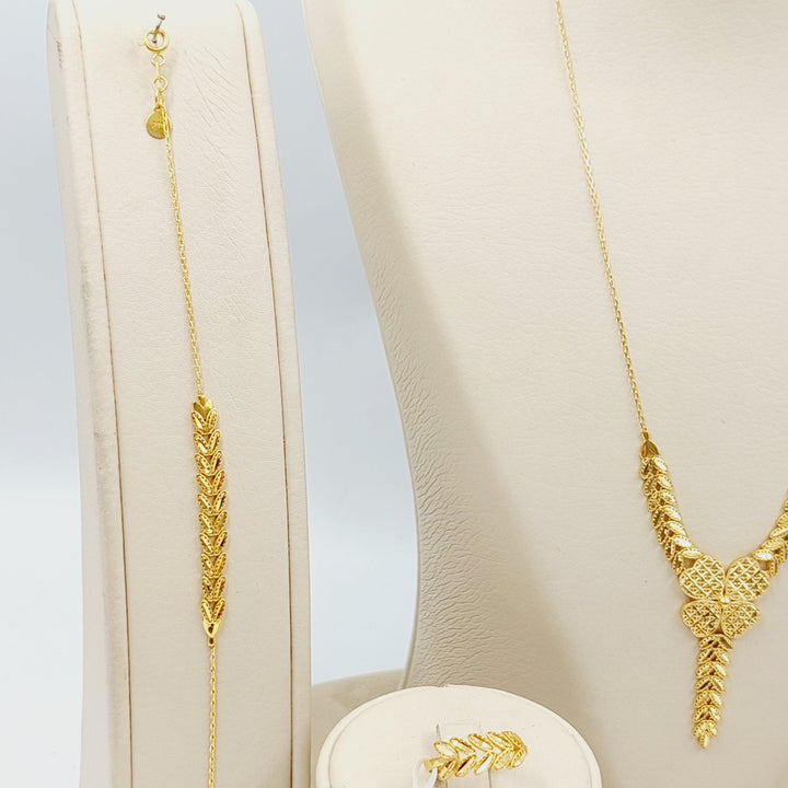 21K Gold Deluxe Leaf Set by Saeed Jewelry - Image 5