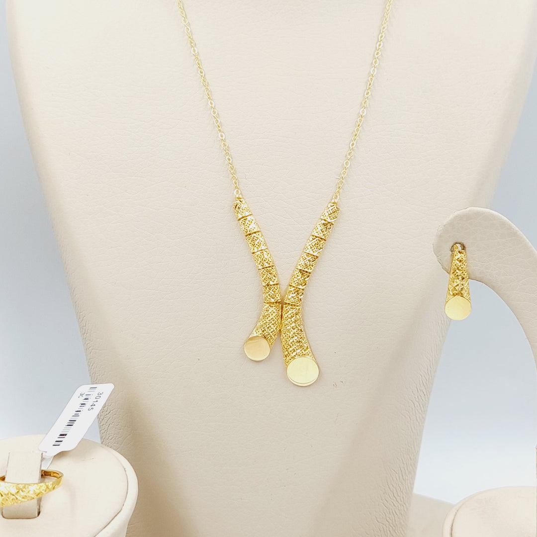 Deluxe Light Set  Made Of 21K Yellow Gold Ring Size: <strong> 15 JP/CN | 7.5 US/CA</strong><br>Bracelet Length: <strong> 20cm</strong><br><br> by Saeed Jewelry-30145