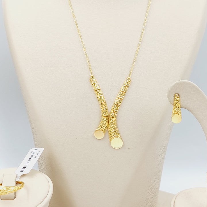 Deluxe Light Set  Made Of 21K Yellow Gold Ring Size: <strong> 15 JP/CN | 7.5 US/CA</strong><br>Bracelet Length: <strong> 20cm</strong><br><br> by Saeed Jewelry-30145