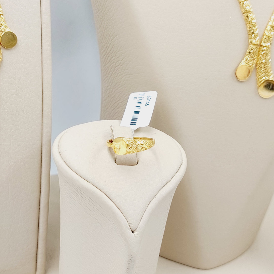 Deluxe Light Set  Made Of 21K Yellow Gold Ring Size: <strong> 15 JP/CN | 7.5 US/CA</strong><br>Bracelet Length: <strong> 20cm</strong><br><br> by Saeed Jewelry-30145