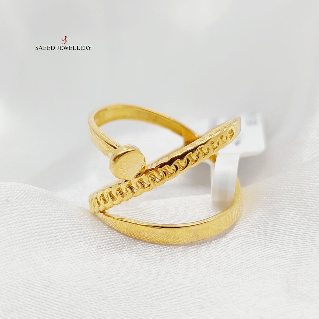 Deluxe Nail Ring  Made Of 21K Yellow Gold by Saeed Jewelry-29110