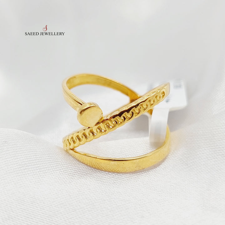Deluxe Nail Ring  Made Of 21K Yellow Gold by Saeed Jewelry-29110