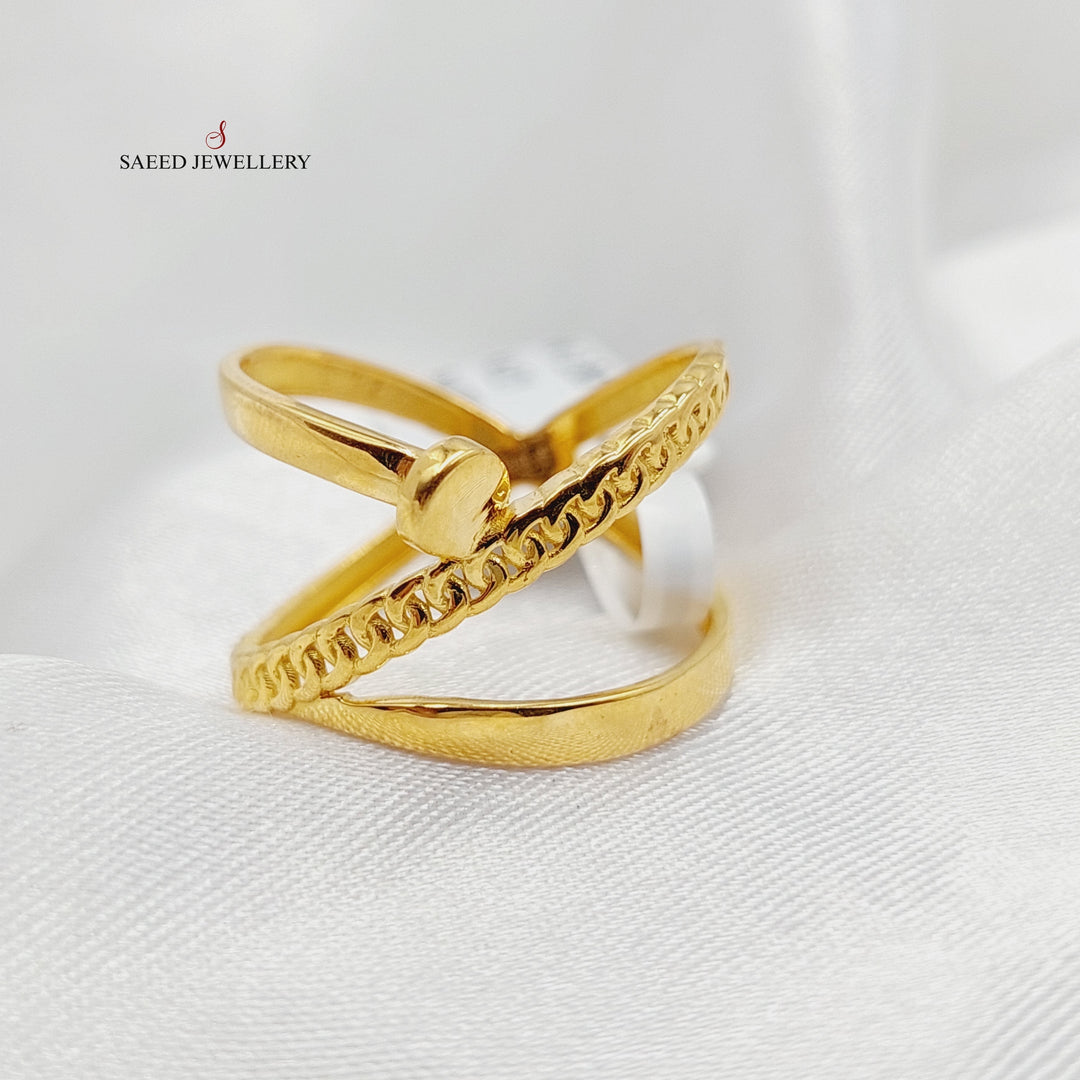 Deluxe Nail Ring  Made Of 21K Yellow Gold by Saeed Jewelry-29110