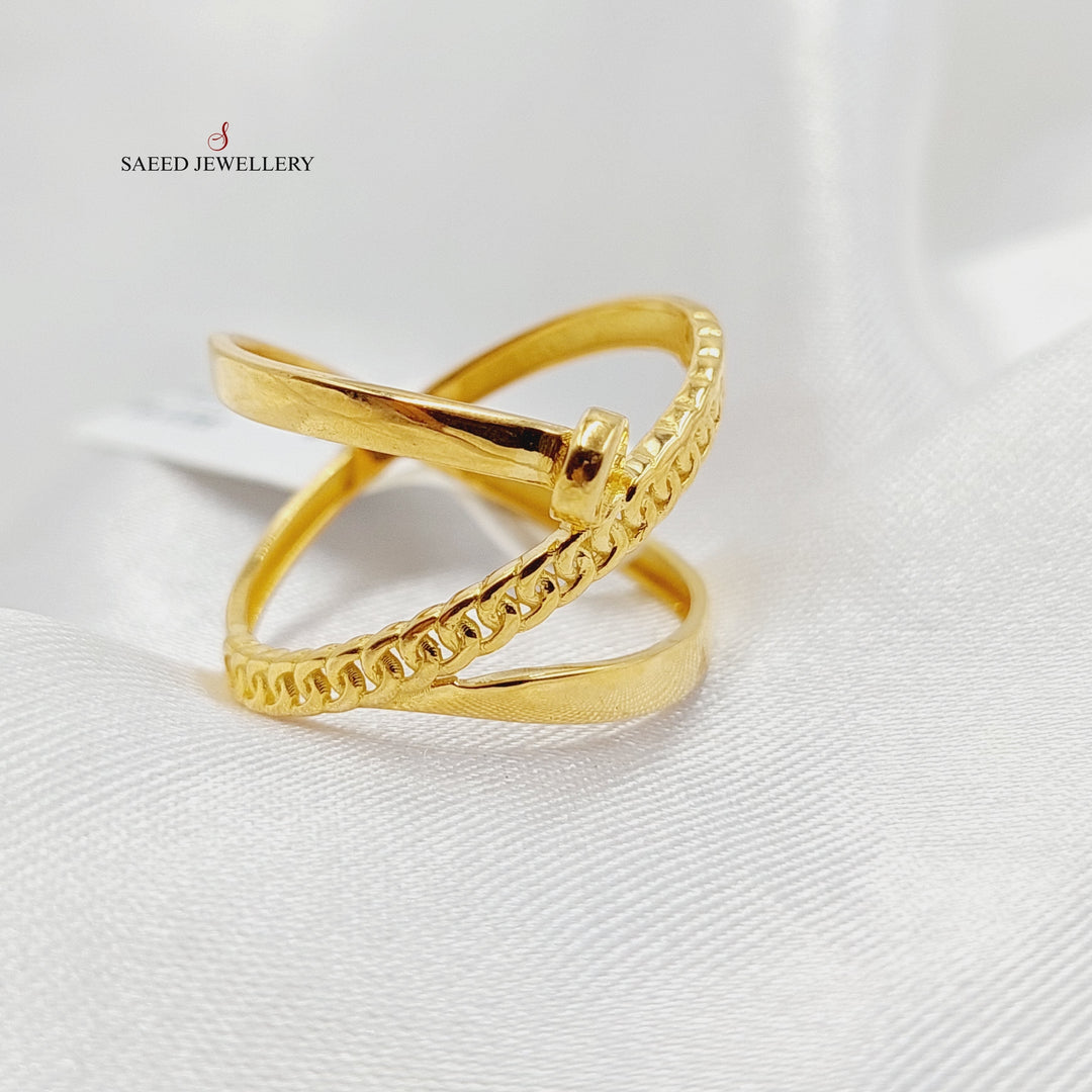 Deluxe Nail Ring  Made Of 21K Yellow Gold by Saeed Jewelry-29110