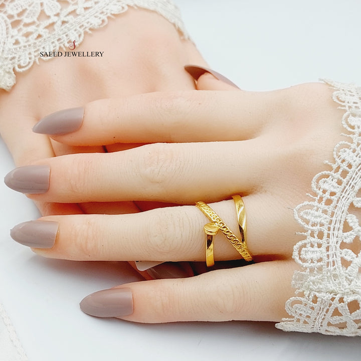 Deluxe Nail Ring  Made Of 21K Yellow Gold by Saeed Jewelry-29110