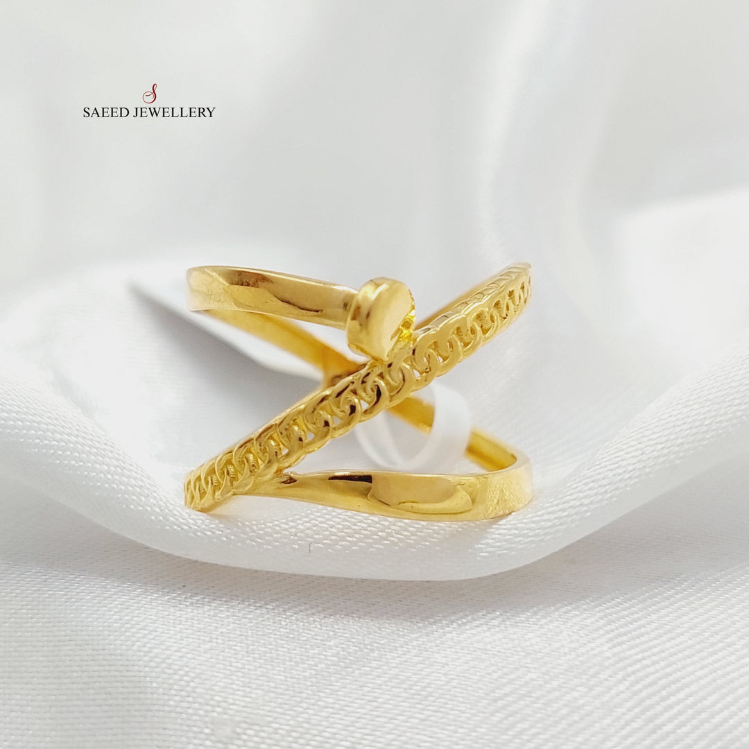 Deluxe Nail Ring  Made Of 21K Yellow Gold by Saeed Jewelry-29110