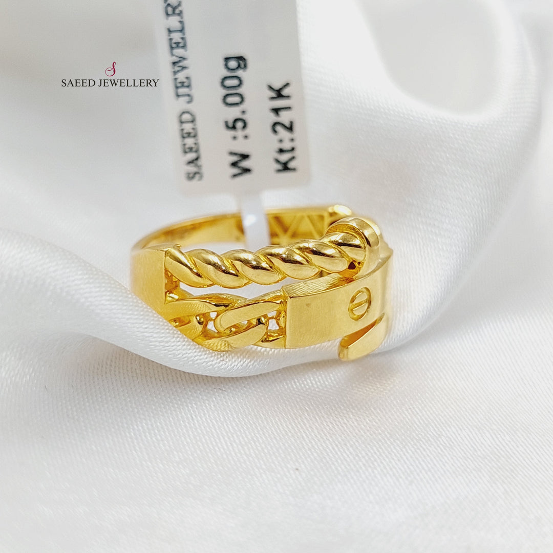 21K Gold Deluxe Nail Ring by Saeed Jewelry - Image 3