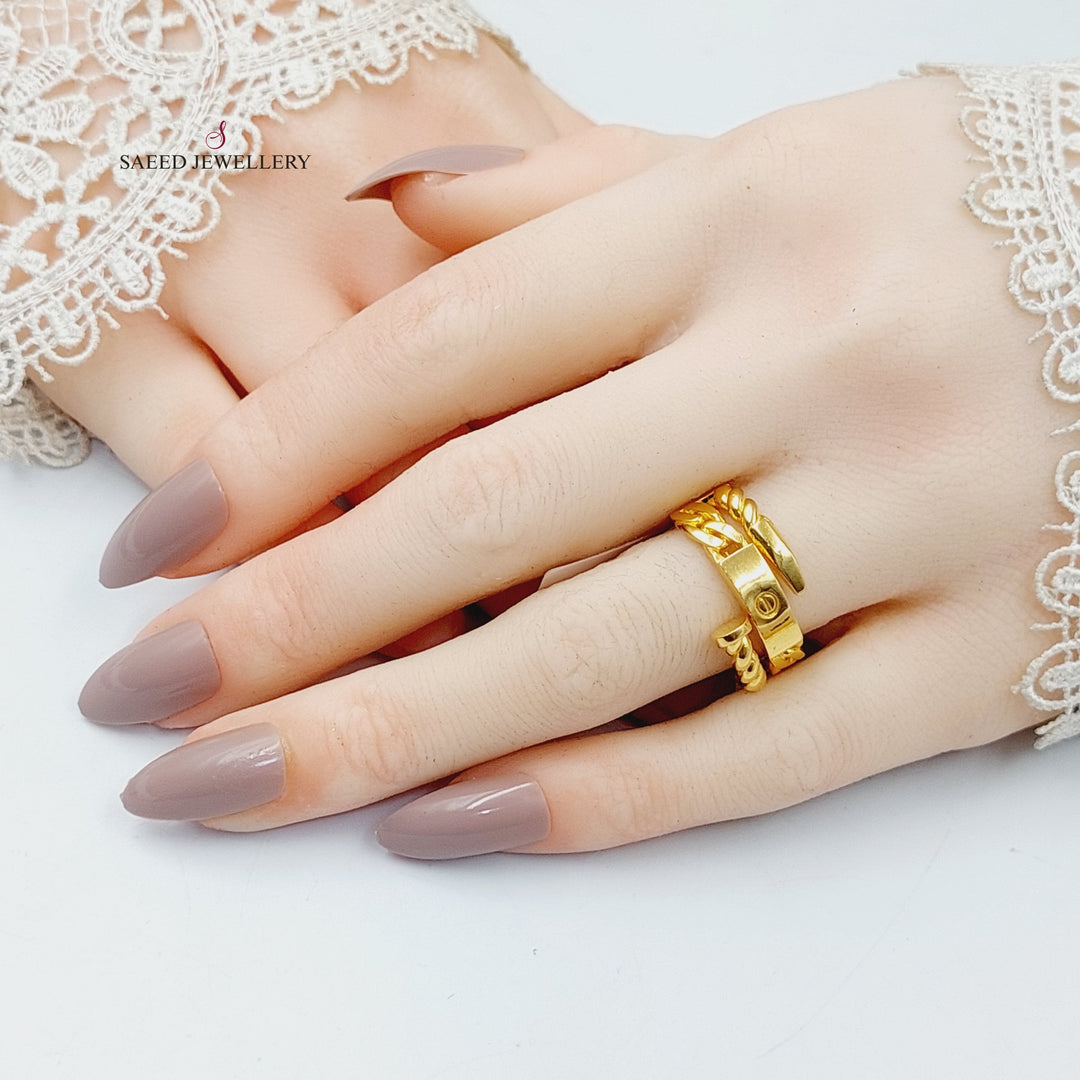 21K Gold Deluxe Nail Ring by Saeed Jewelry - Image 4