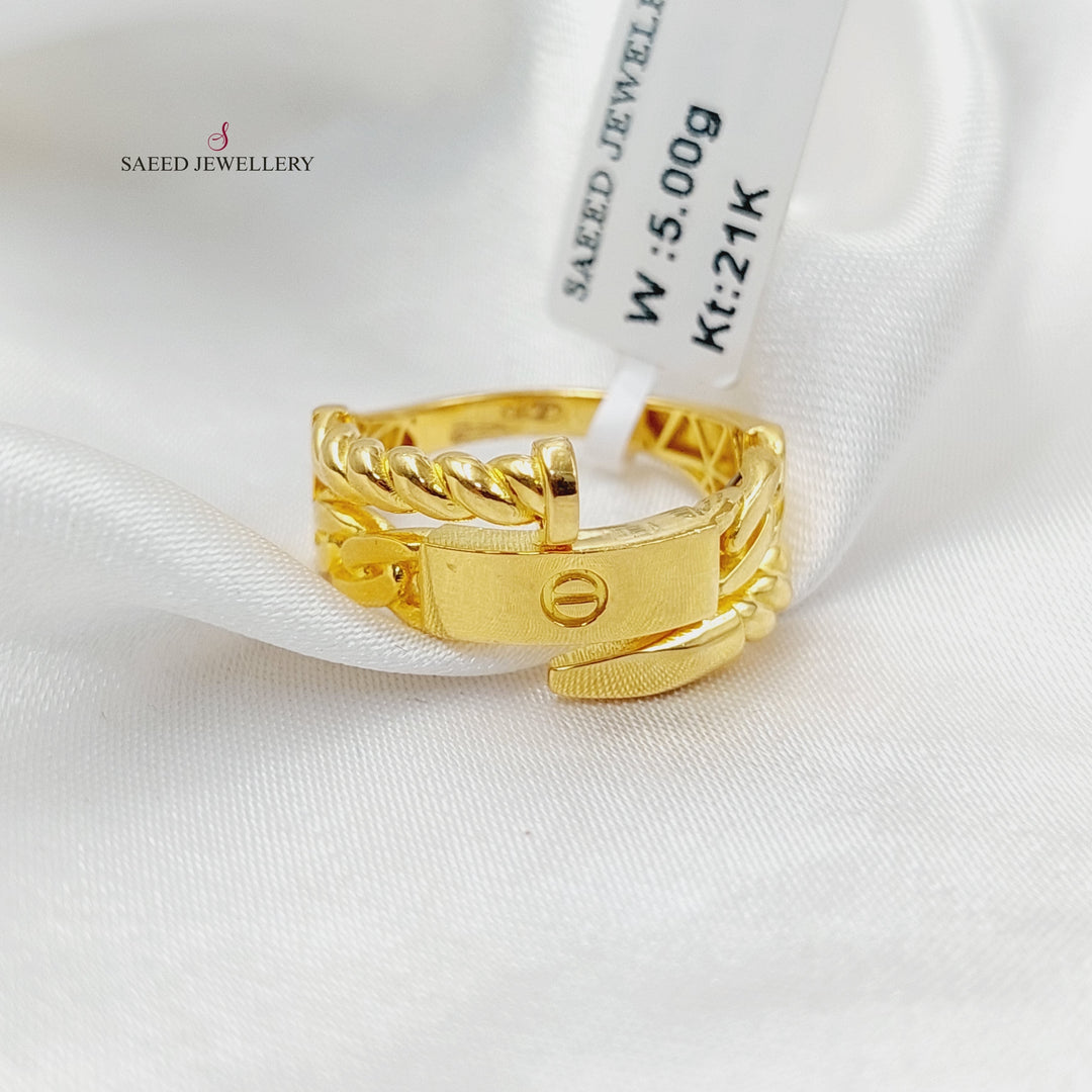 21K Gold Deluxe Nail Ring by Saeed Jewelry - Image 1