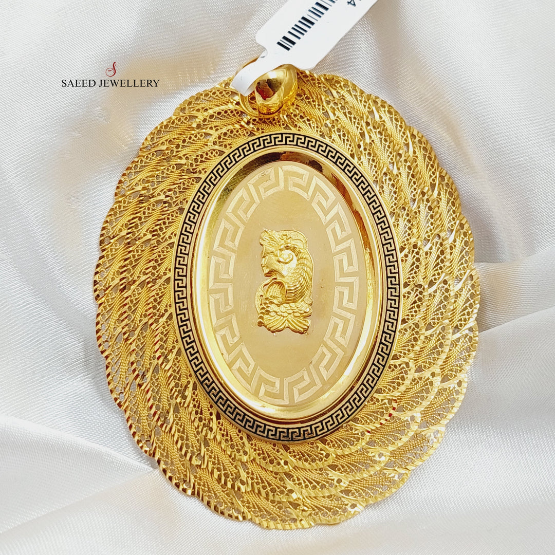 21K Gold Deluxe Ounce Pendant by Saeed Jewelry - Image 1