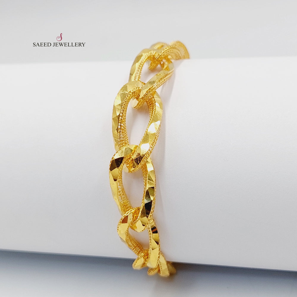 21K Gold Deluxe Oval Bracelet by Saeed Jewelry - Image 2