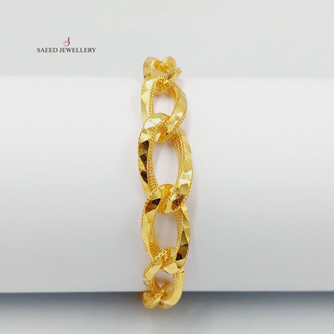 Deluxe Oval Bracelet  Made of 21K Yellow Gold by Saeed Jewelry-30836