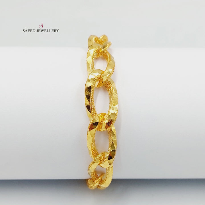 21K Gold Deluxe Oval Bracelet by Saeed Jewelry - Image 3