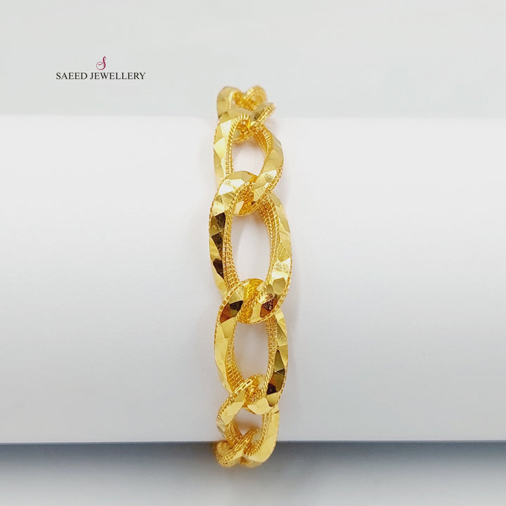 Deluxe Oval Bracelet  Made of 21K Yellow Gold by Saeed Jewelry-30836