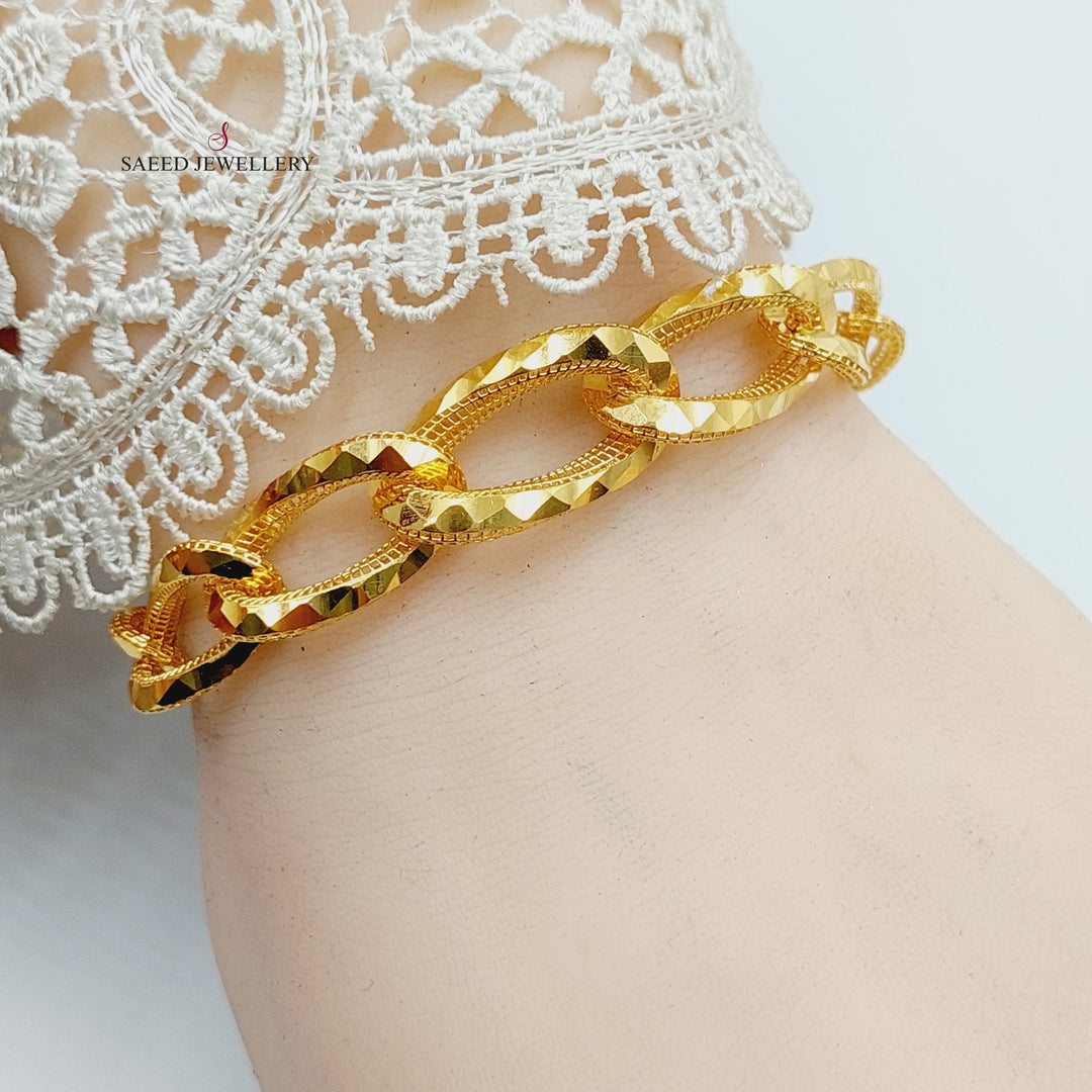 21K Gold Deluxe Oval Bracelet by Saeed Jewelry - Image 5