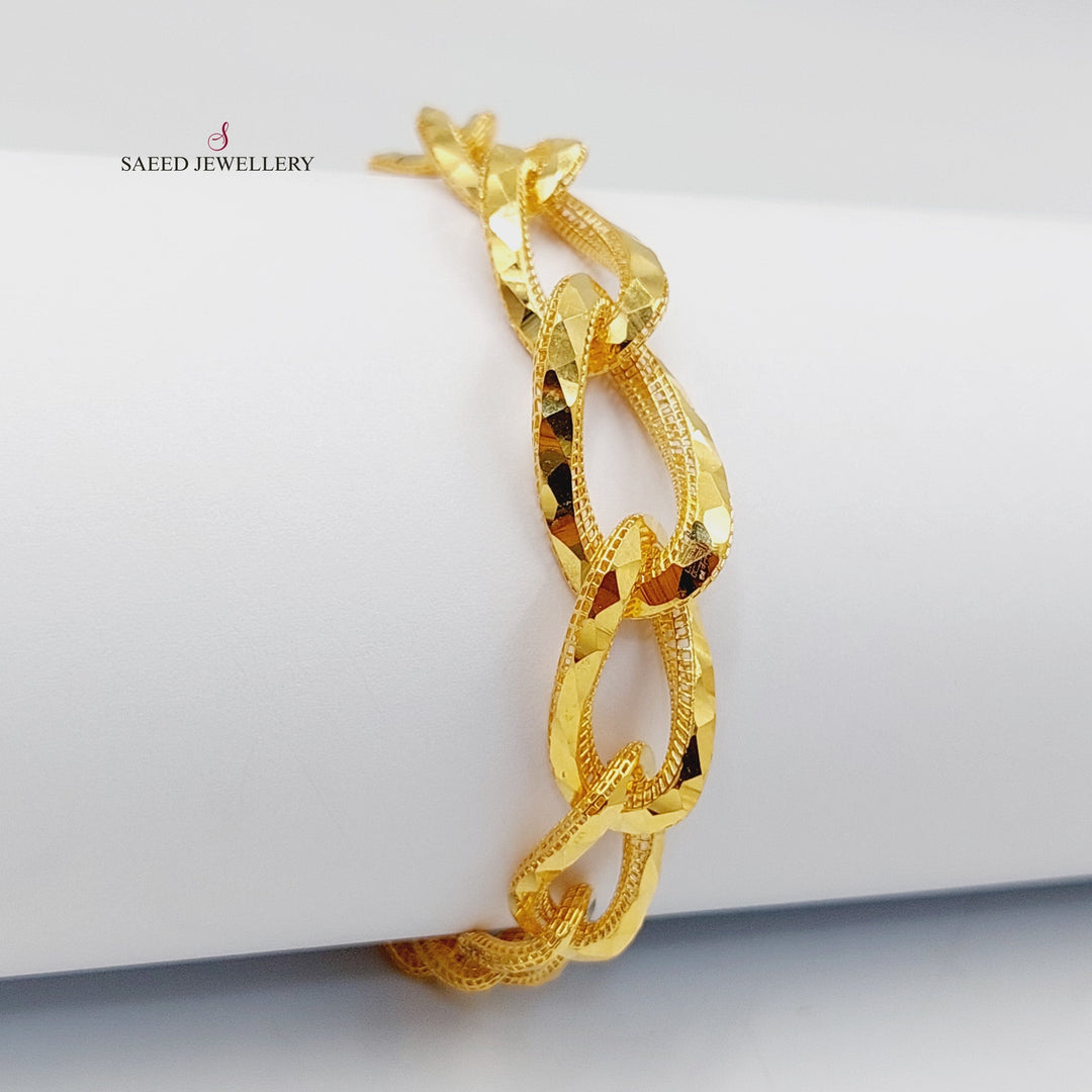 Deluxe Oval Bracelet  Made of 21K Yellow Gold by Saeed Jewelry-30836