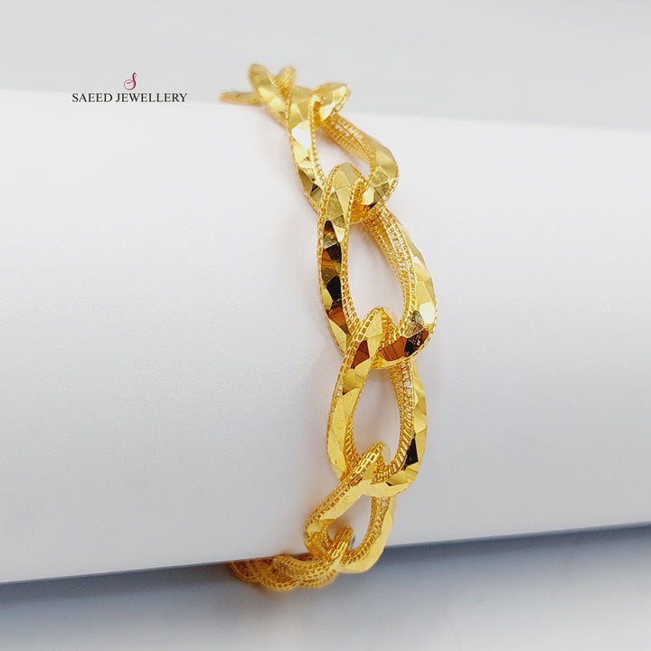 Deluxe Oval Bracelet  Made of 21K Yellow Gold by Saeed Jewelry-30836