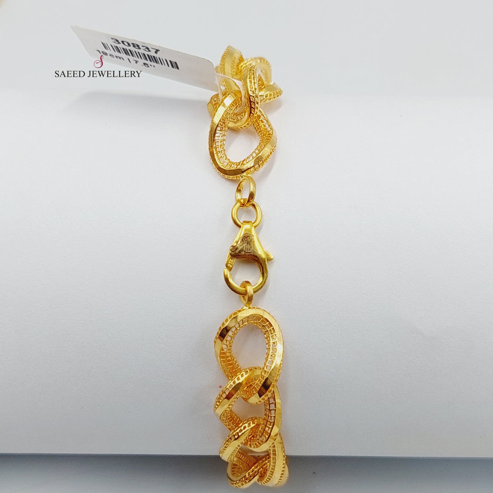 21K Gold Deluxe Oval Bracelet by Saeed Jewelry - Image 2