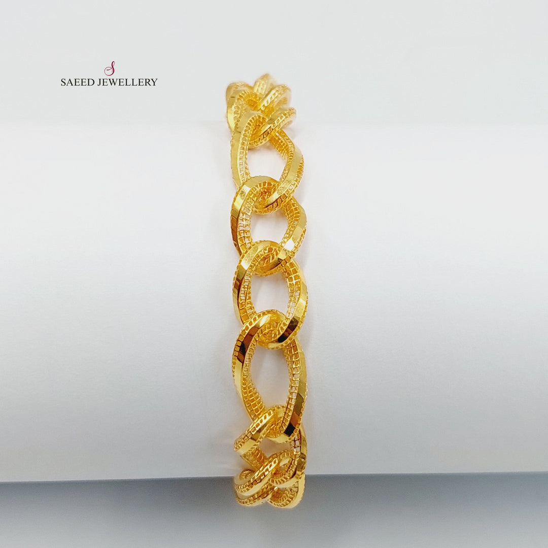 21K Gold Deluxe Oval Bracelet by Saeed Jewelry - Image 3