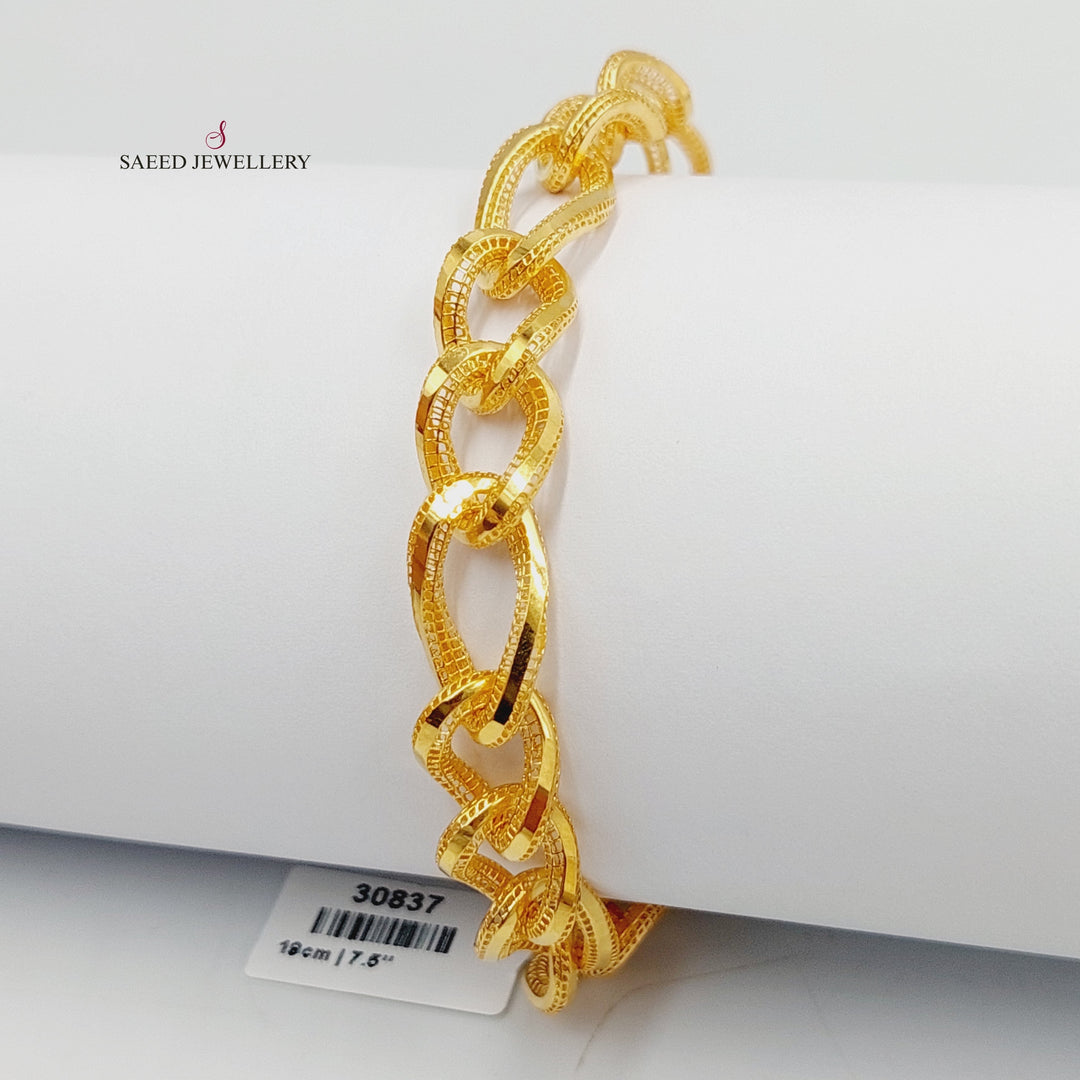 Deluxe Oval Bracelet  Made of 21K Yellow Gold by Saeed Jewelry-30837