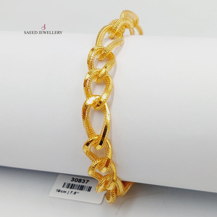 Deluxe Oval Bracelet  Made of 21K Yellow Gold by Saeed Jewelry-30837