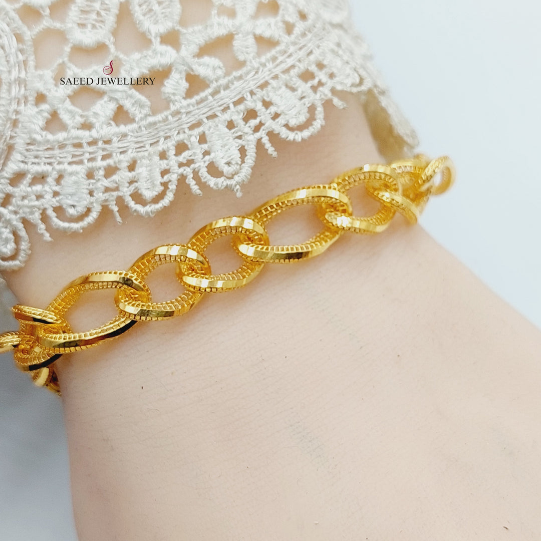 Deluxe Oval Bracelet  Made of 21K Yellow Gold by Saeed Jewelry-30837