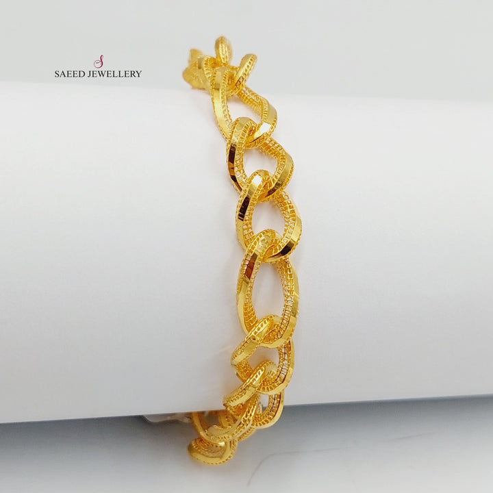 21K Gold Deluxe Oval Bracelet by Saeed Jewelry - Image 1