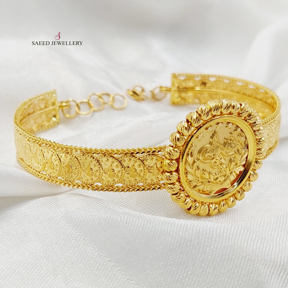 21K Gold Deluxe Rashadi Bangle Bracelet by Saeed Jewelry - Image 2