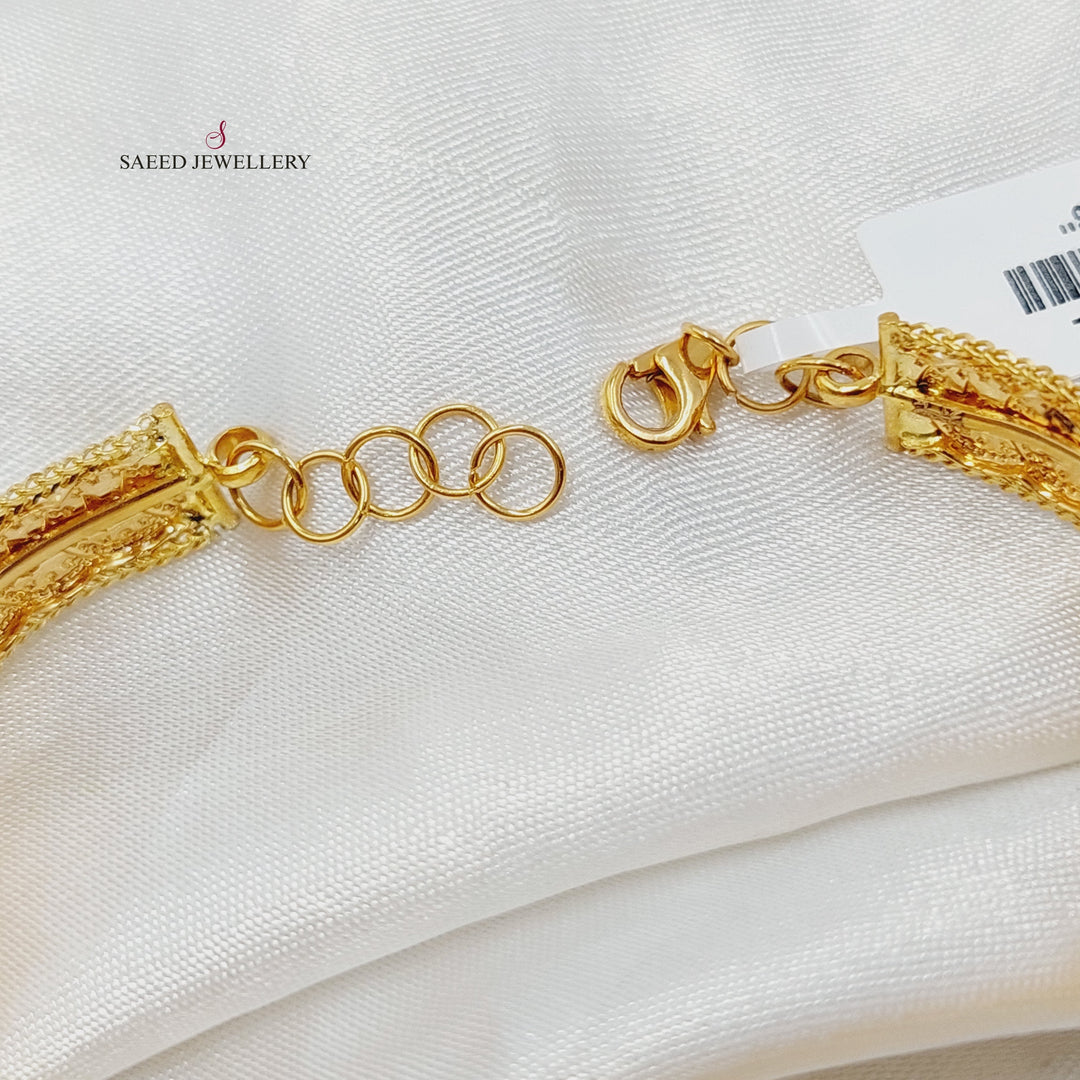 21K Gold Deluxe Rashadi Bangle Bracelet by Saeed Jewelry - Image 3