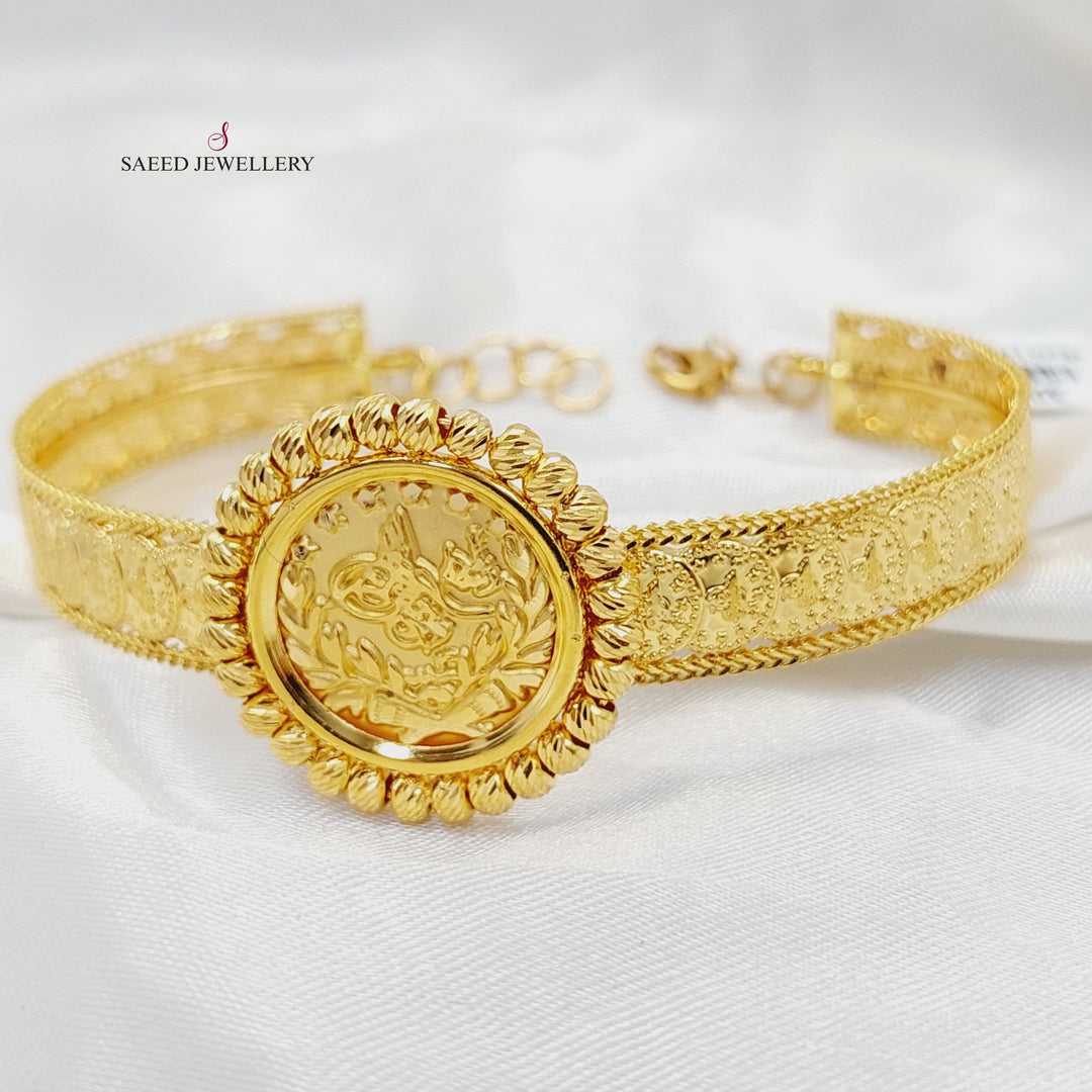 21K Gold Deluxe Rashadi Bangle Bracelet by Saeed Jewelry - Image 5